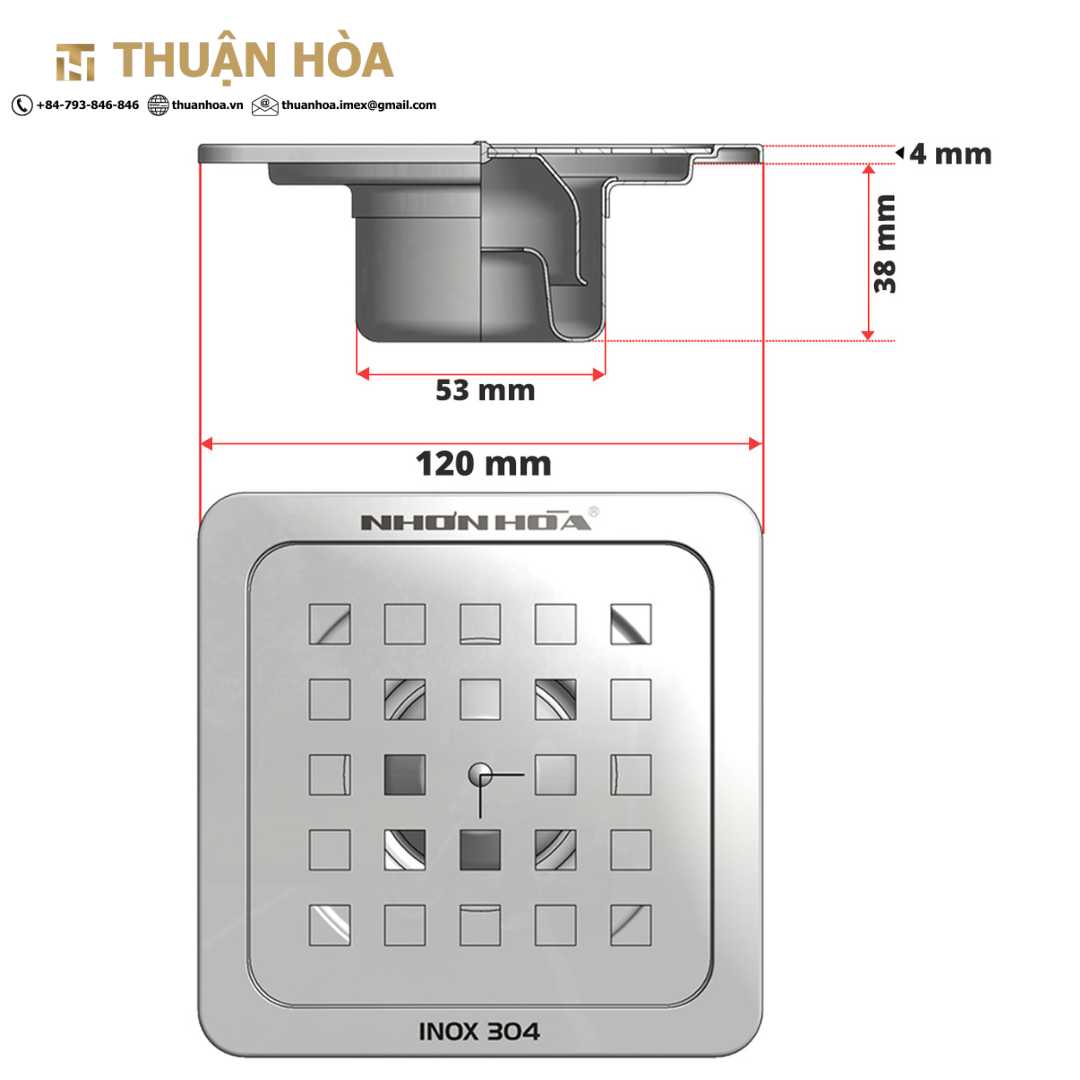 PHỄU THOÁT SÀN 120T-60